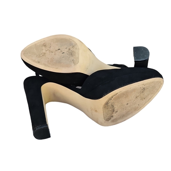 Nine West Black Suede Womens Shoe Heels Size 10 - Picture 8 of 11